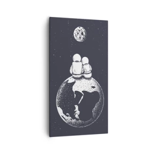 Obraz na plátně - Vesmírná love story - 55x100 cm