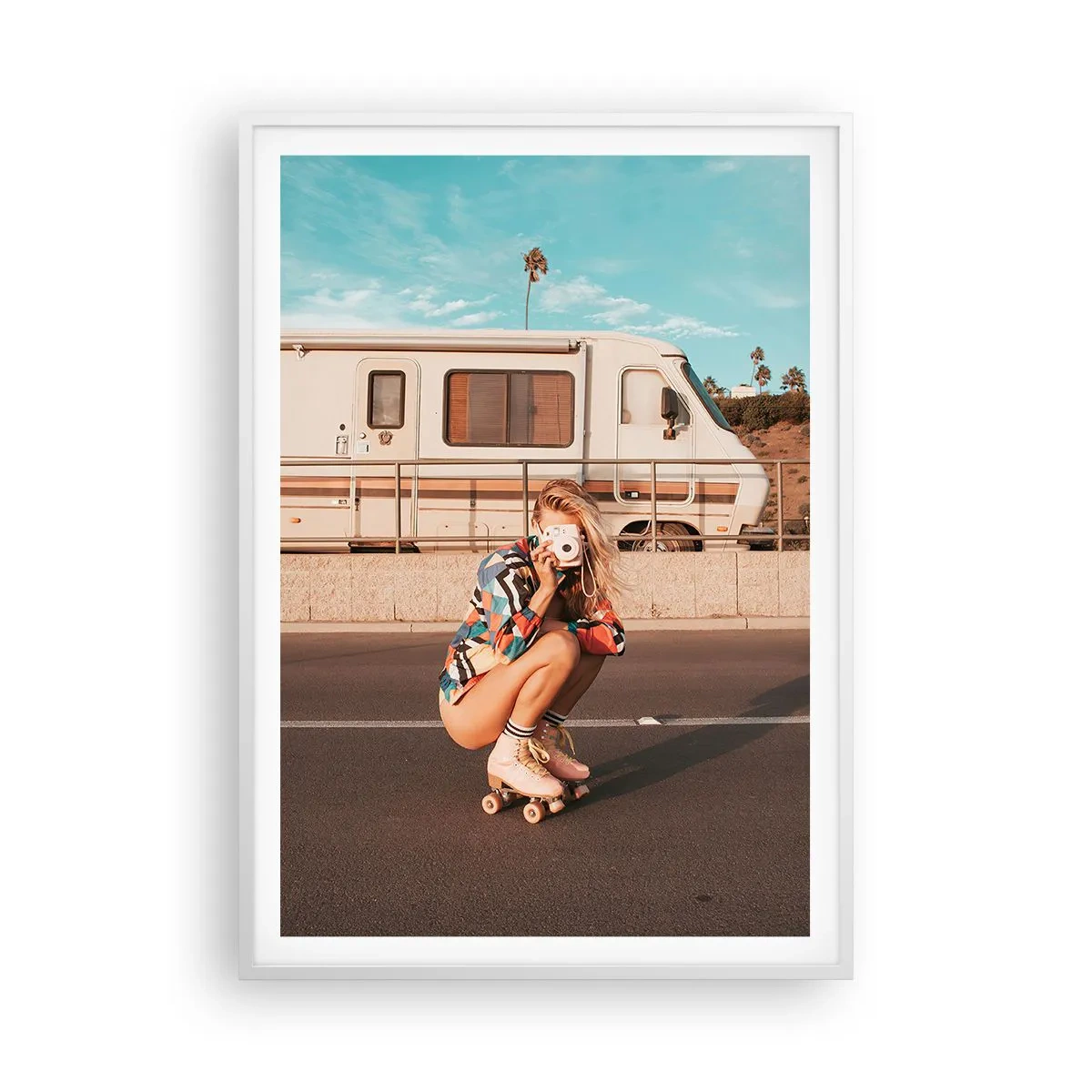 Plakát v bílém rámu - Usmějte se! - 70x100 cm