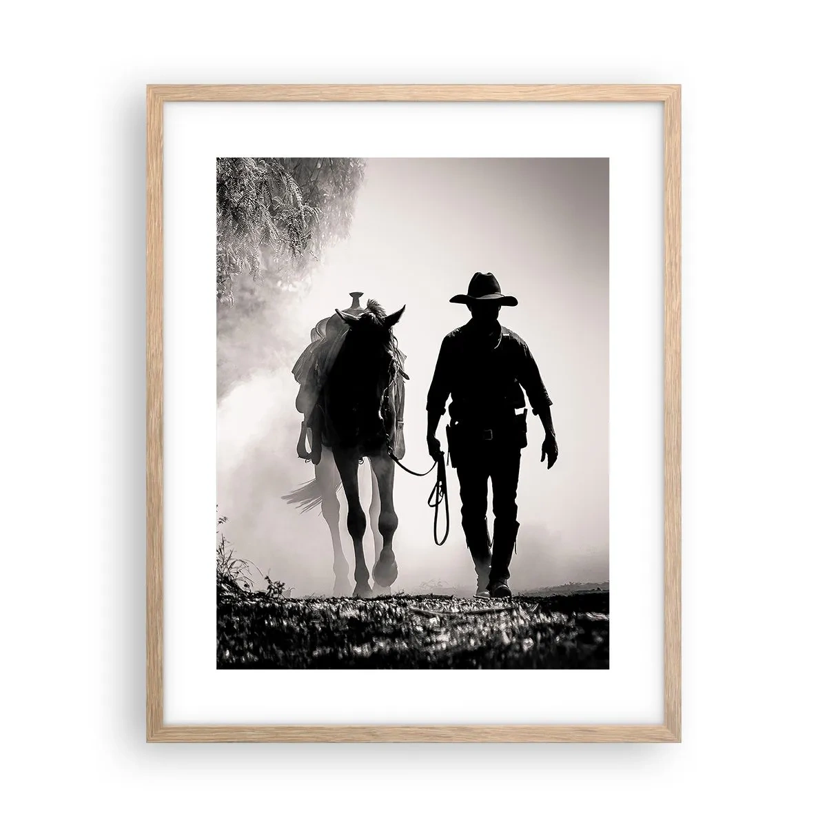 Plakát v rámu světlý dub - Texaské ráno - 40x50 cm