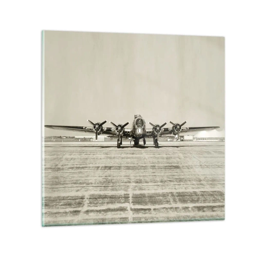 Obraz na skle - Jako vždy připraven - 50x50 cm