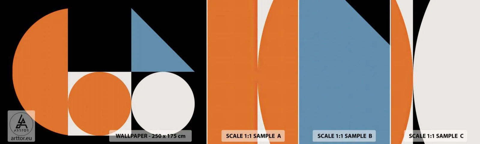 Vzor Fototapety Samolepicí Deluxe Sticker - Figurínový systém - Abstrakce, Grafika, Geometrický Vzor - 100x30 cm