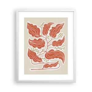 Plakát v bílém rámu - Lidově a korálově - 40x50 cm