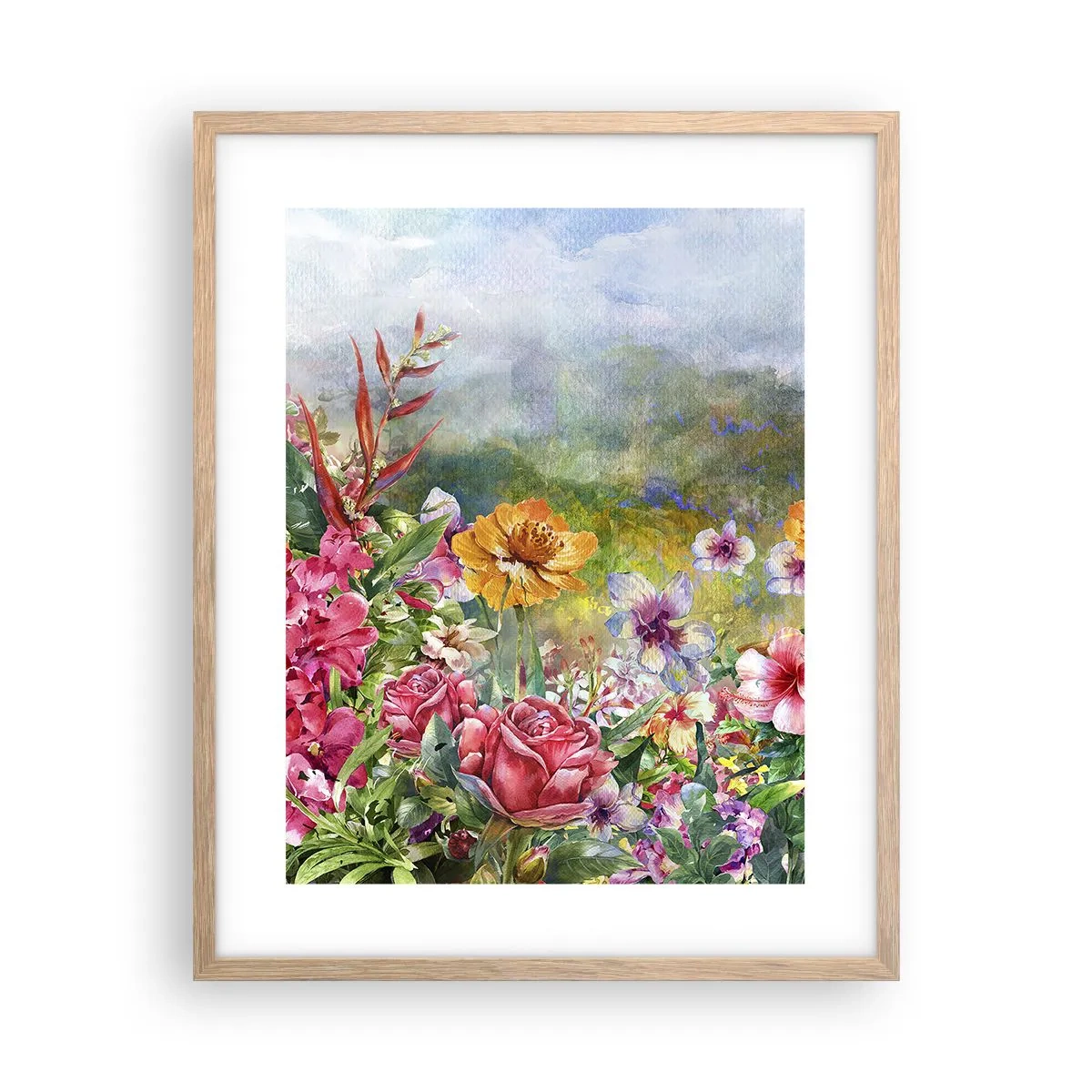 Plakát v rámu světlý dub - Zahrada, která se zbláznila - 40x50 cm
