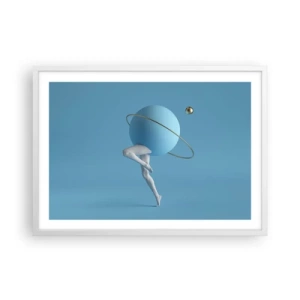 Plakát v bílém rámu - Šílenství planet - 70x50 cm