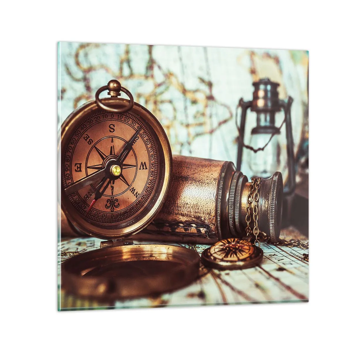 Obraz na skle - Pirátské dobrodružství v Karibiku čeká - 60x60 cm