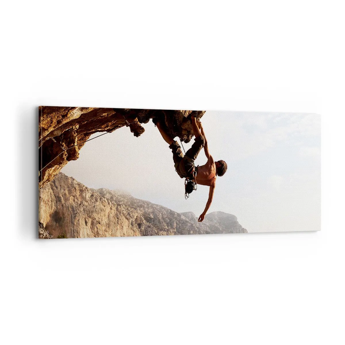 Obraz na plátně - Svět smrsknutý v ruce na sesuvu balvanu - 100x40 cm