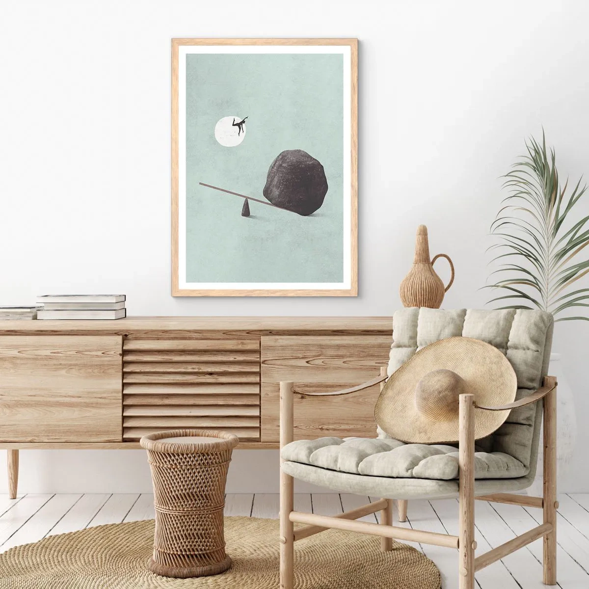 Plakát v rámu světlý dub - Splněný sen - 40x50 cm