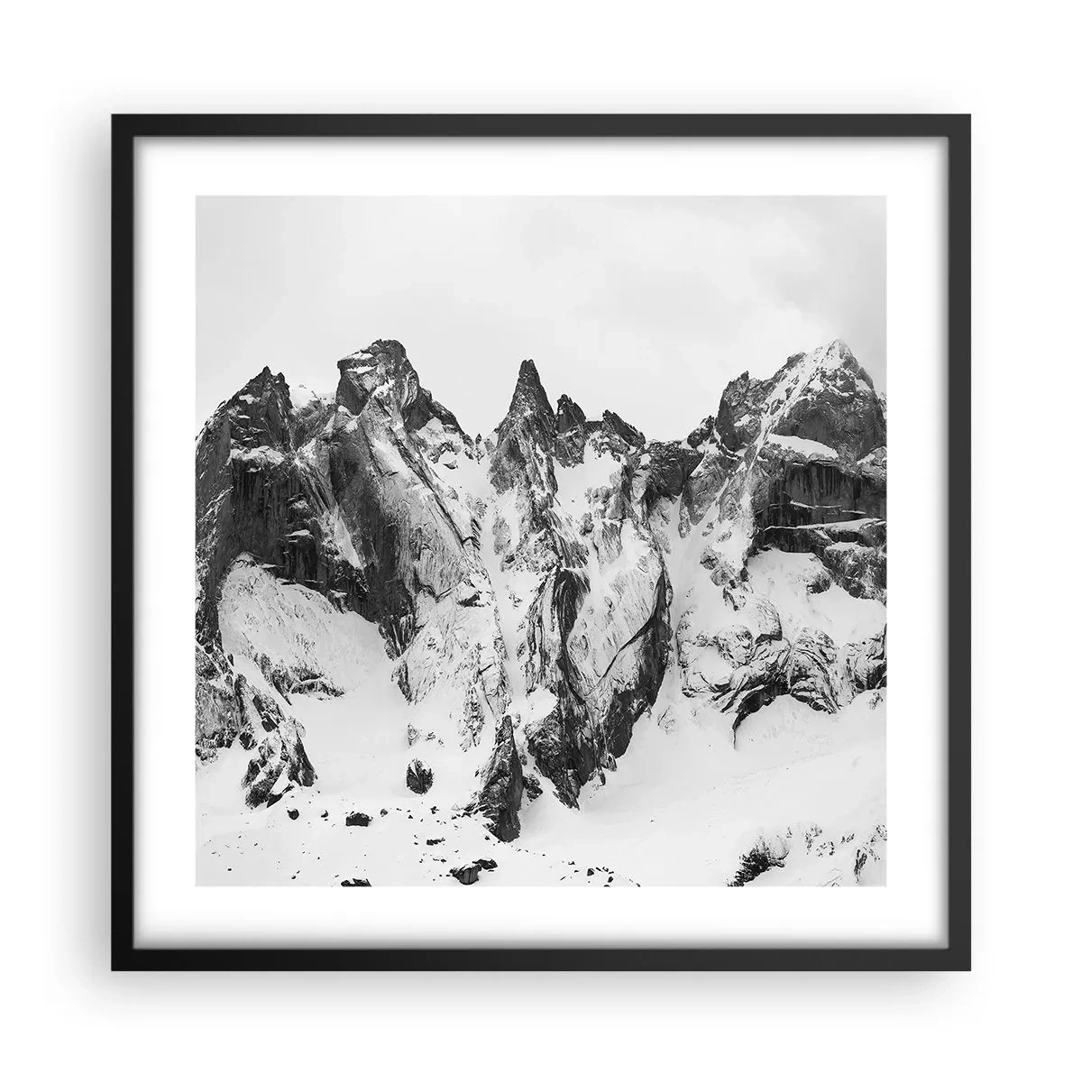 Plakát v černém rámu - Hrozivý žulový hřeben - 50x50 cm