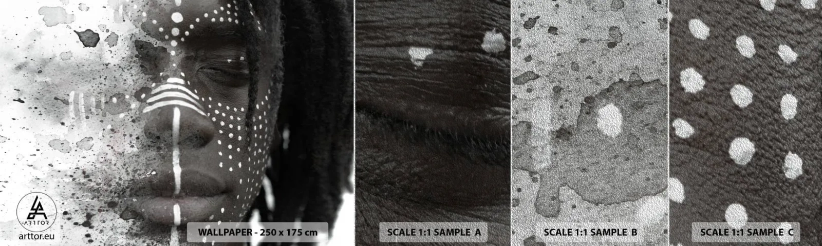 Vzor Fototapety Premium Sand - Objev původního ducha - Portrét ženy, Žena, Afro-Američan - 100x30 cm