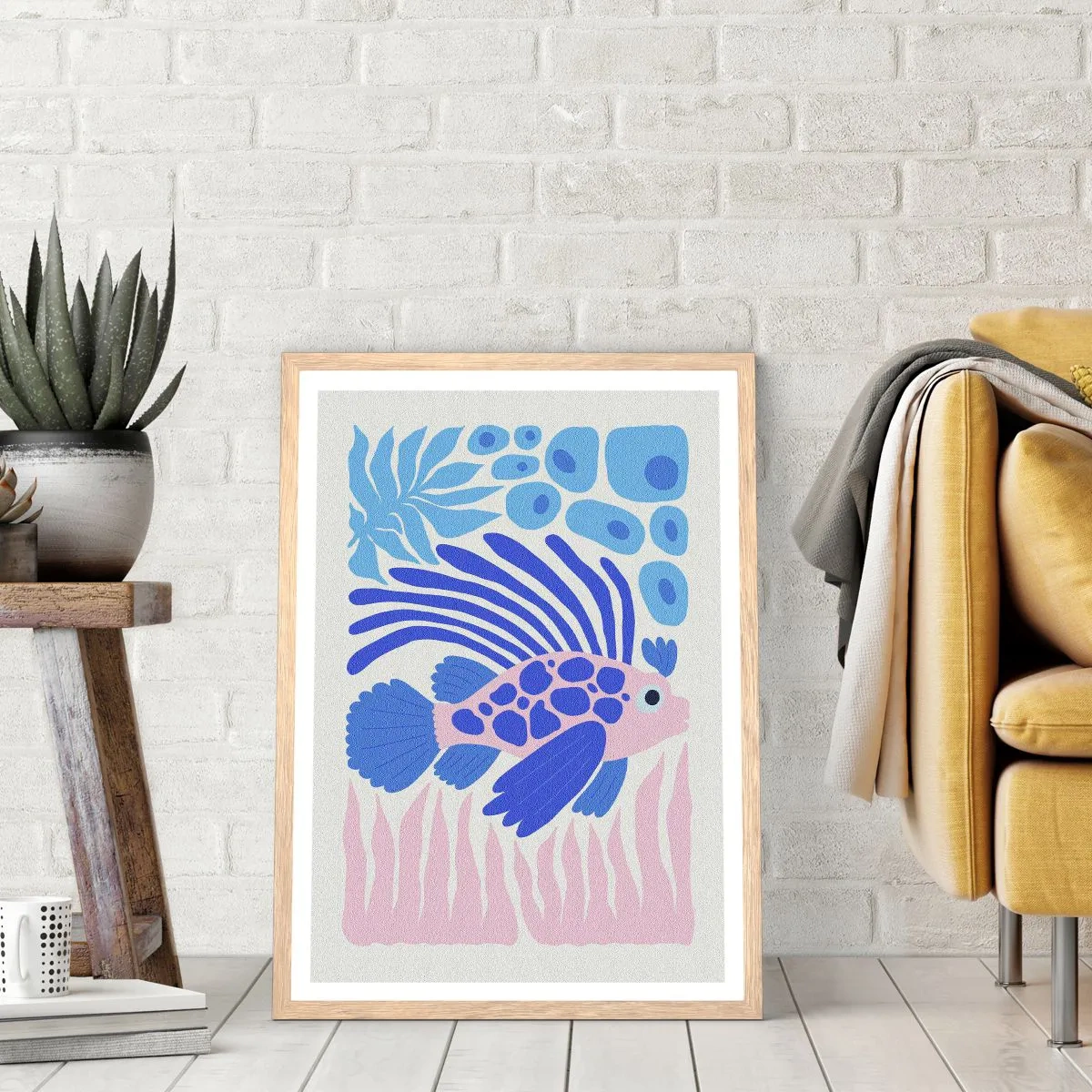 Plakát v rámu světlý dub - Ve svém živlu - 40x50 cm