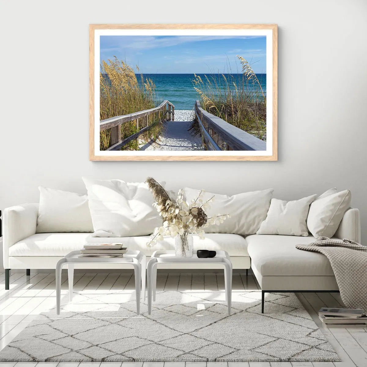 Plakát v rámu světlý dub - Na slunci, ve větru - 50x40 cm