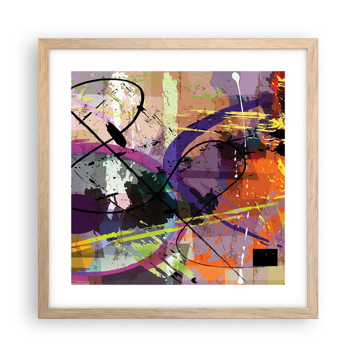 Plakát v rámu světlý dub - Lze přímo nebo kolem - 40x40 cm
