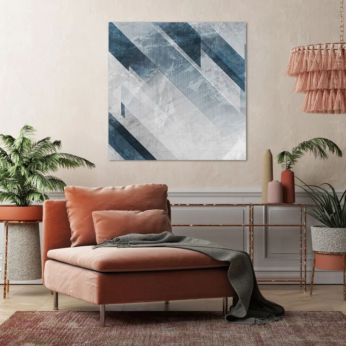 Obraz na plátně - Prostorová kompozice – pohyb šedé - 60x60 cm