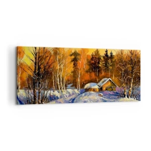 Obraz na plátně - Zimní imprese v slunci - 100x40 cm