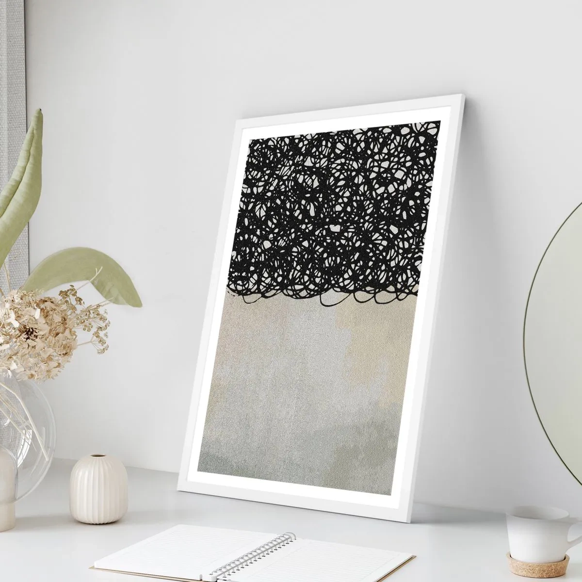 Plakát v bílém rámu - Vířící abstrakce - 61x91 cm