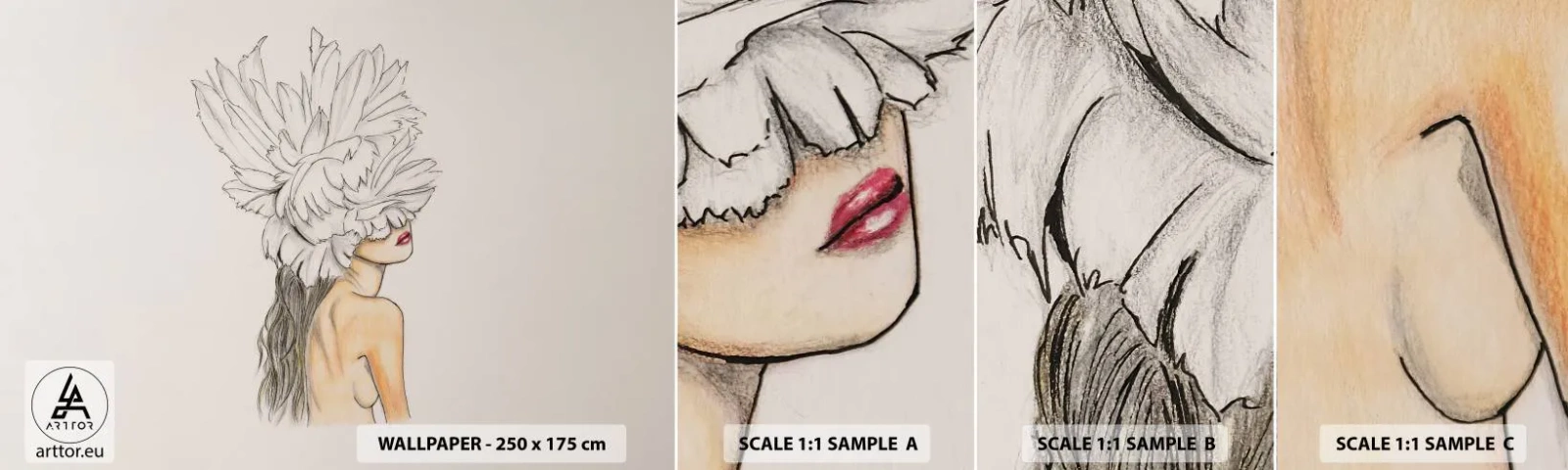 Fototapeta Vzorek Standard Eco - Vrchol krásy - Abstrakce, Žena, Tělo - 100x30 cm