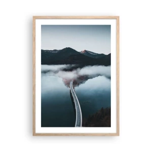 Plakát v rámu světlý dub - U vody hladké jako zrcadlo - 50x70 cm