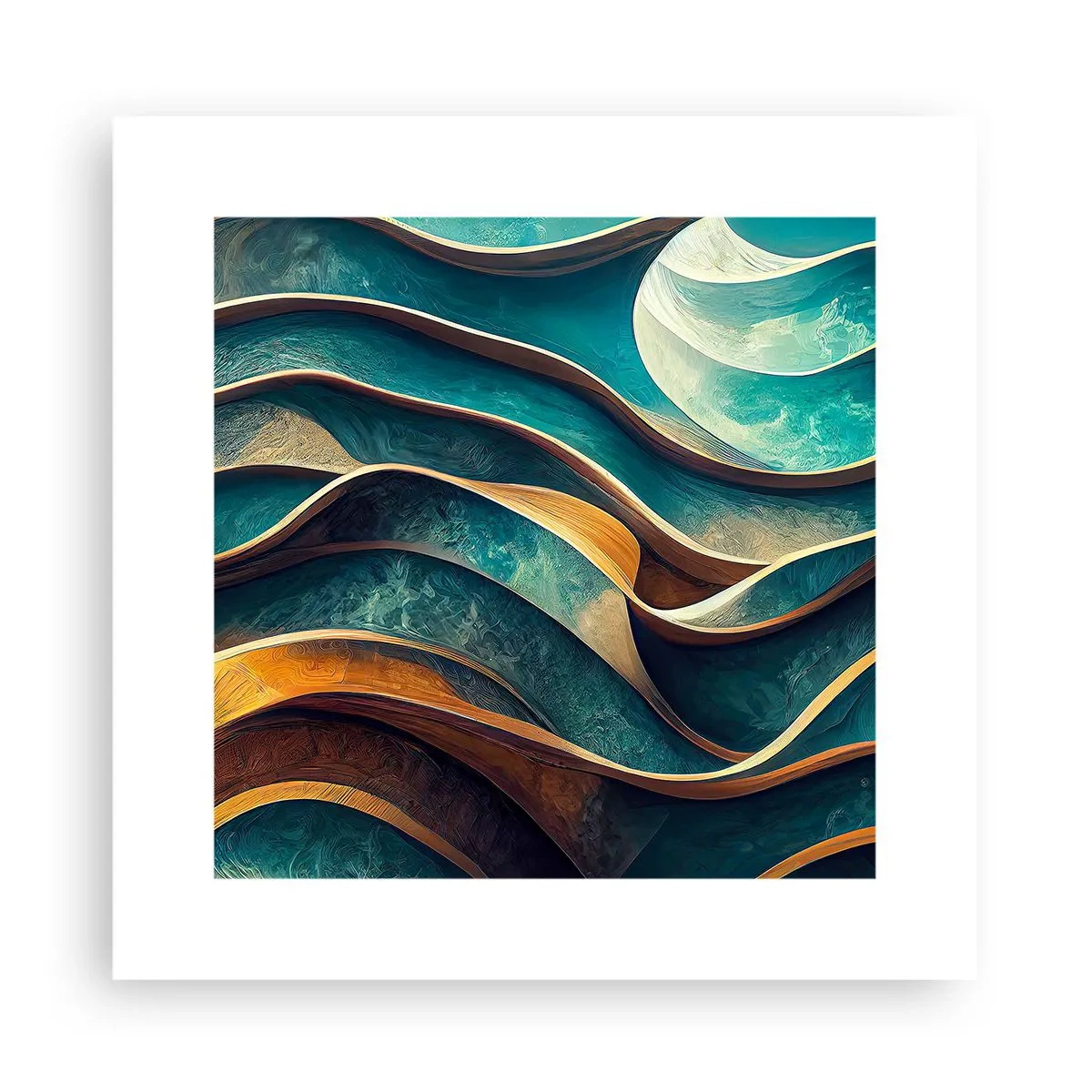 Plakát - Meandry modré - 30x30 cm