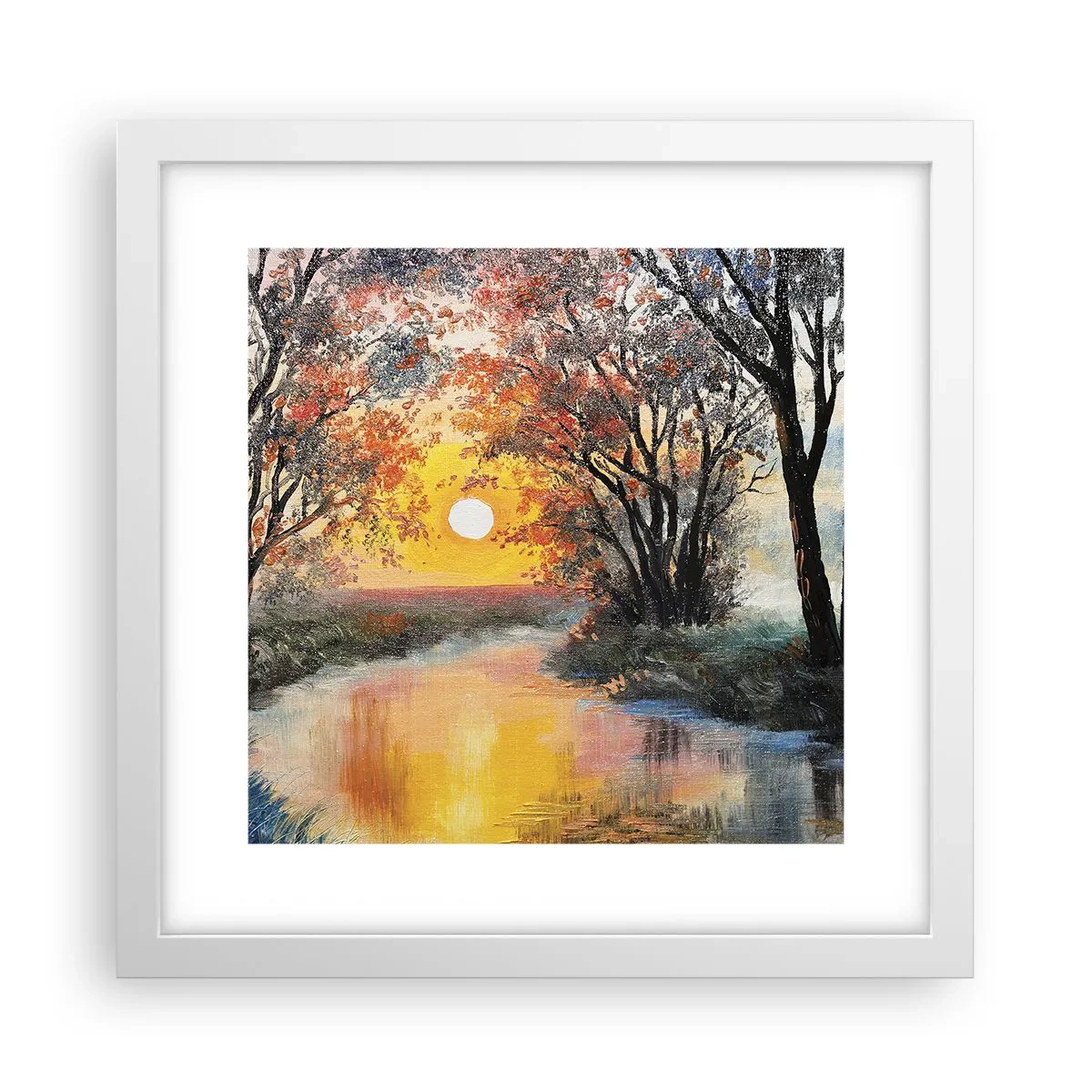 Plakát v bílém rámu - Podzimní nádech - 30x30 cm