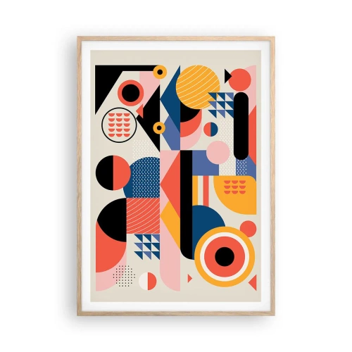 Plakát v rámu světlý dub - Kompozice: pojďme si hrát - 70x100 cm