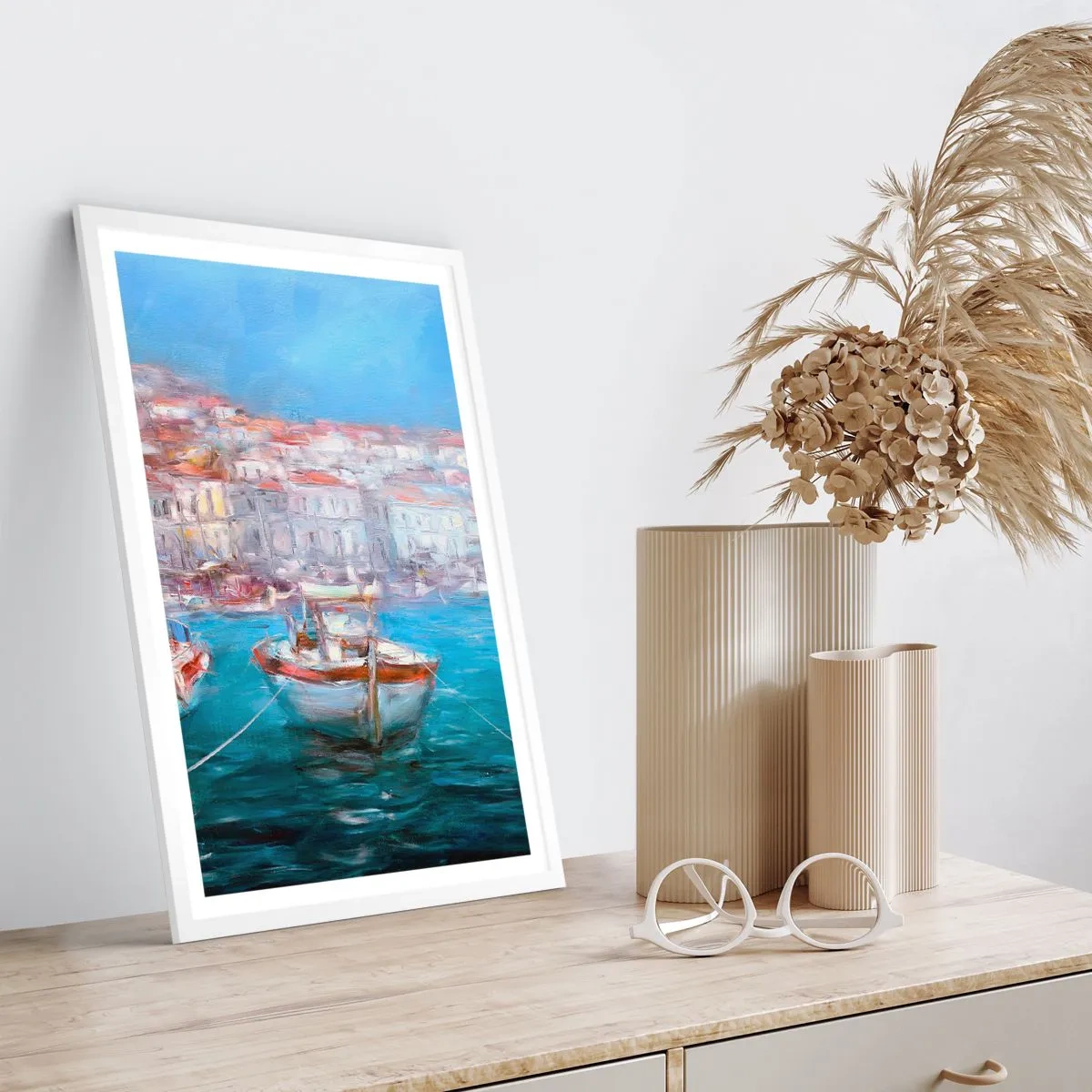 Plakát v bílém rámu - Italský záliv - 61x91 cm