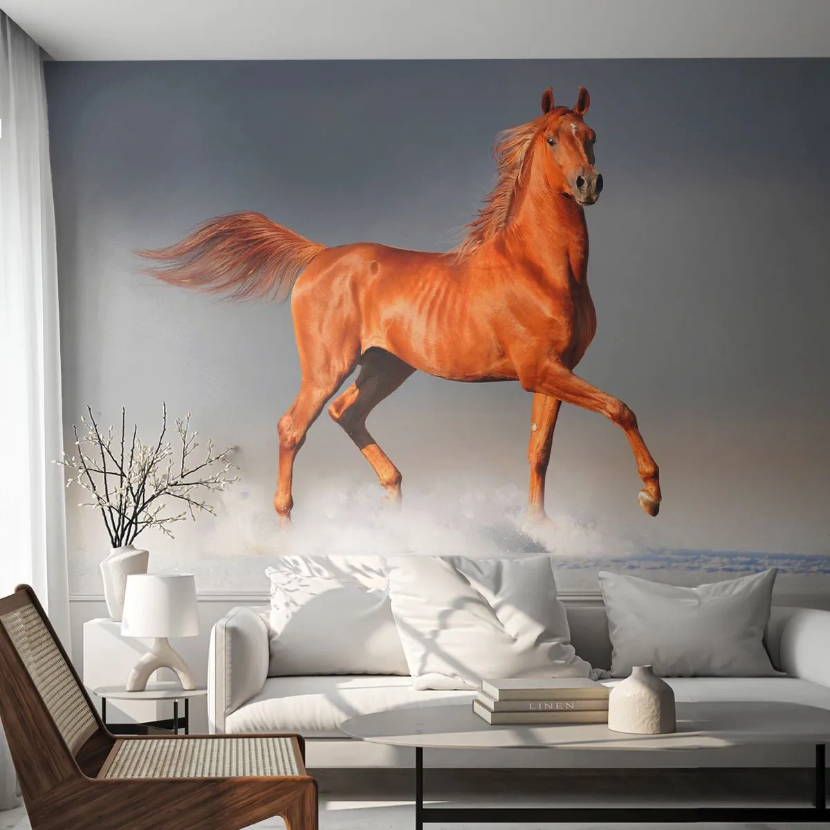 Fototapeta Premium Canvas - Tančící elegance - Zvířata, Kůň, Příroda - 250x175 cm