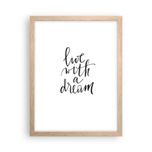 Plakát v rámu světlý dub - Of course - 30x40 cm