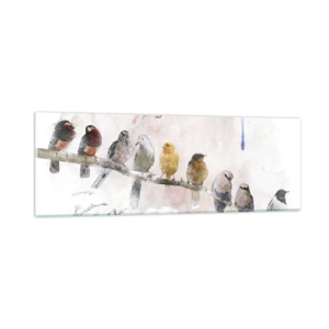 Obraz na skle - Okřídlené setkání - 90x30 cm