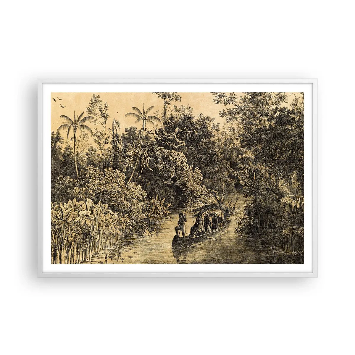 Plakát v bílém rámu - Výlet ke zdroji - 100x70 cm