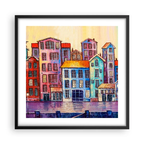 Plakát v černém rámu - Město jako z pohádky - 50x50 cm