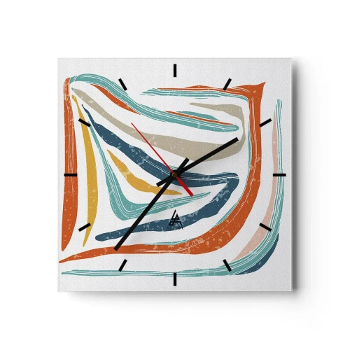 Nástěnné hodiny - Přátelsky usměvavá abstrakce - 30x30 cm