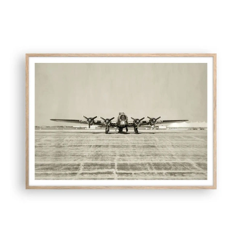 Plakát v rámu světlý dub - Jako vždy připraven - 100x70 cm