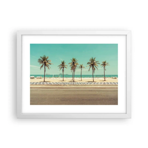 Plakát v bílém rámu - Hlídání pláže - 40x30 cm