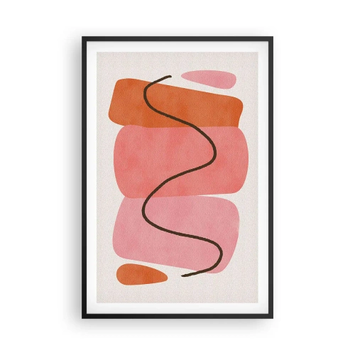 Plakát v černém rámu - Jemný pohyb forem - 61x91 cm
