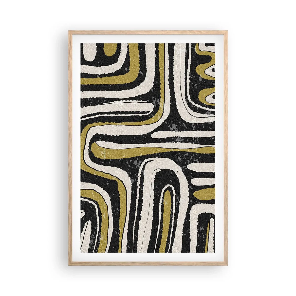 Plakát v rámu světlý dub - Kompozice: trakty a uličky - 61x91 cm