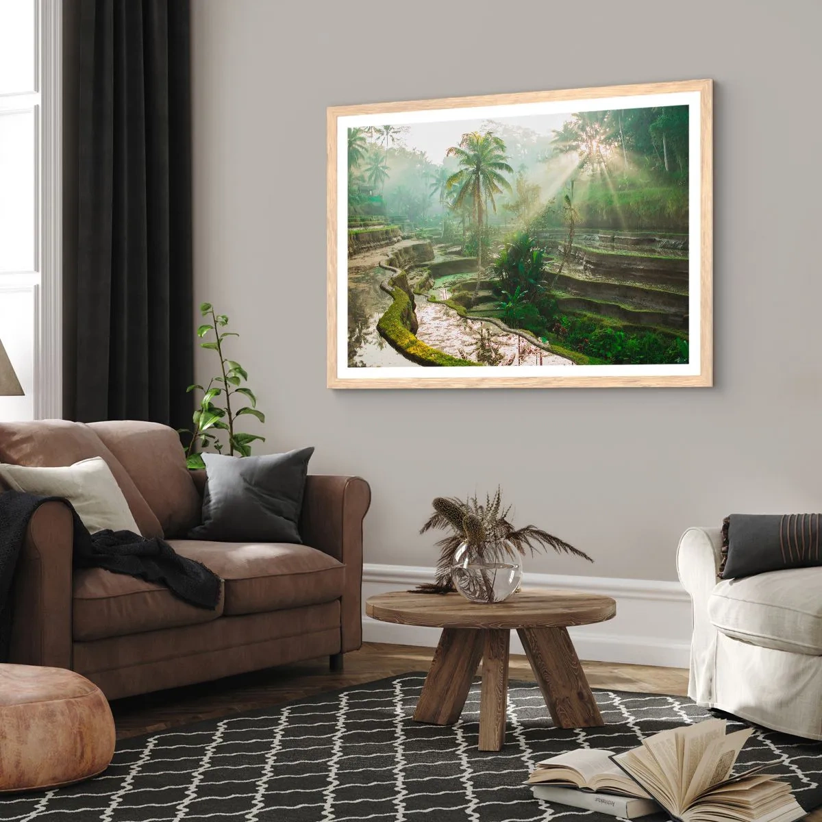 Plakát v rámu světlý dub - Vyrůstát na slunci - 40x30 cm