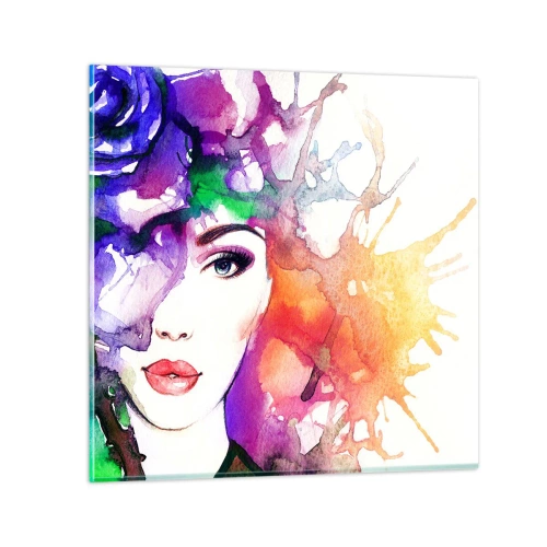 Obraz na skle - S hlavou v oblacích - 50x50 cm