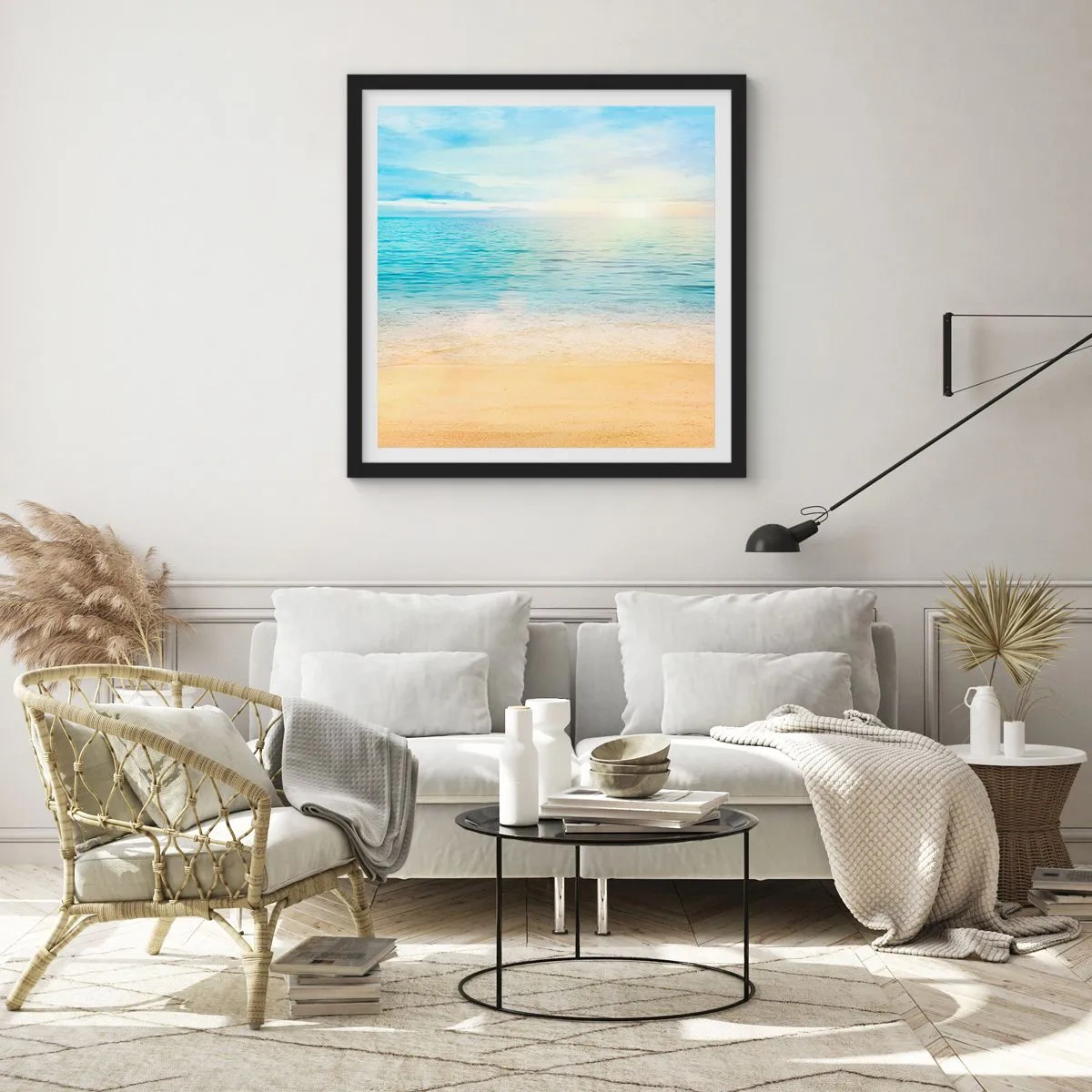 Plakát v černém rámu - Velká modř - 60x60 cm