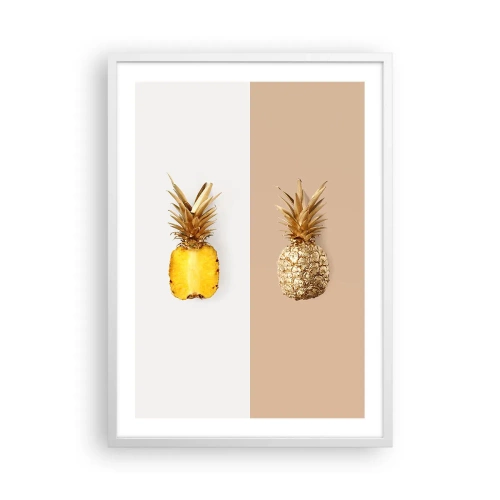 Plakát v bílém rámu - Ananas pro nás - 50x70 cm