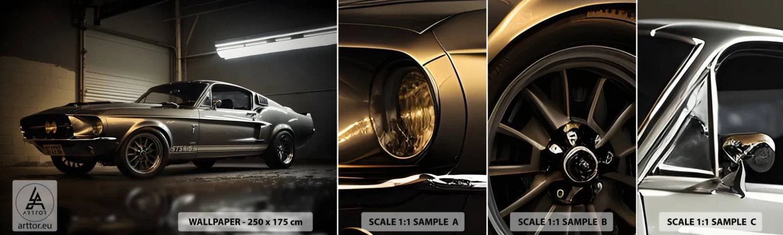 Vzor Fototapety Samolepicí Deluxe Sticker - Návrat do minulosti - Sportovní auto, Retro, Klasický - 100x30 cm