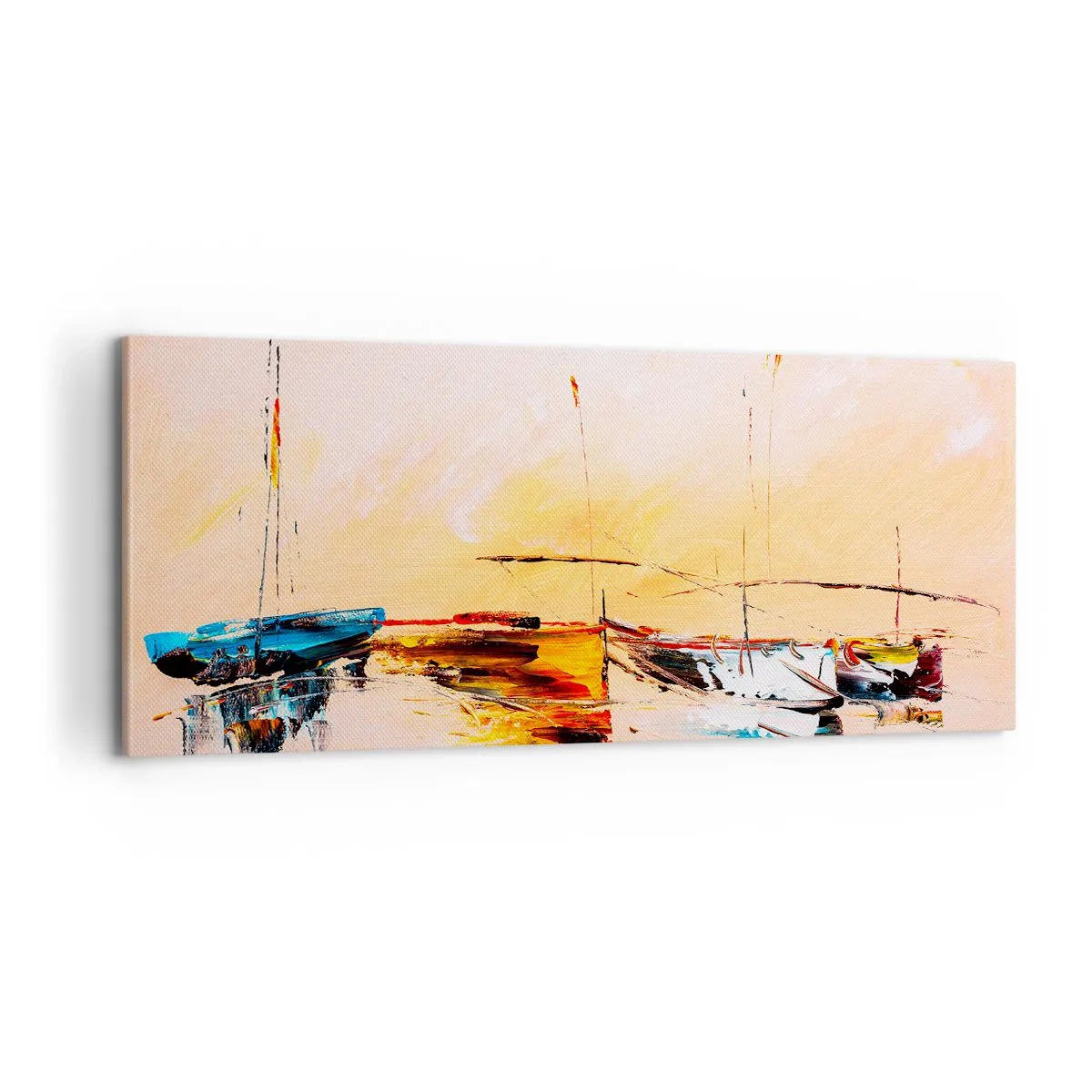 Obraz na plátně - Večer v přístavu - 100x40 cm