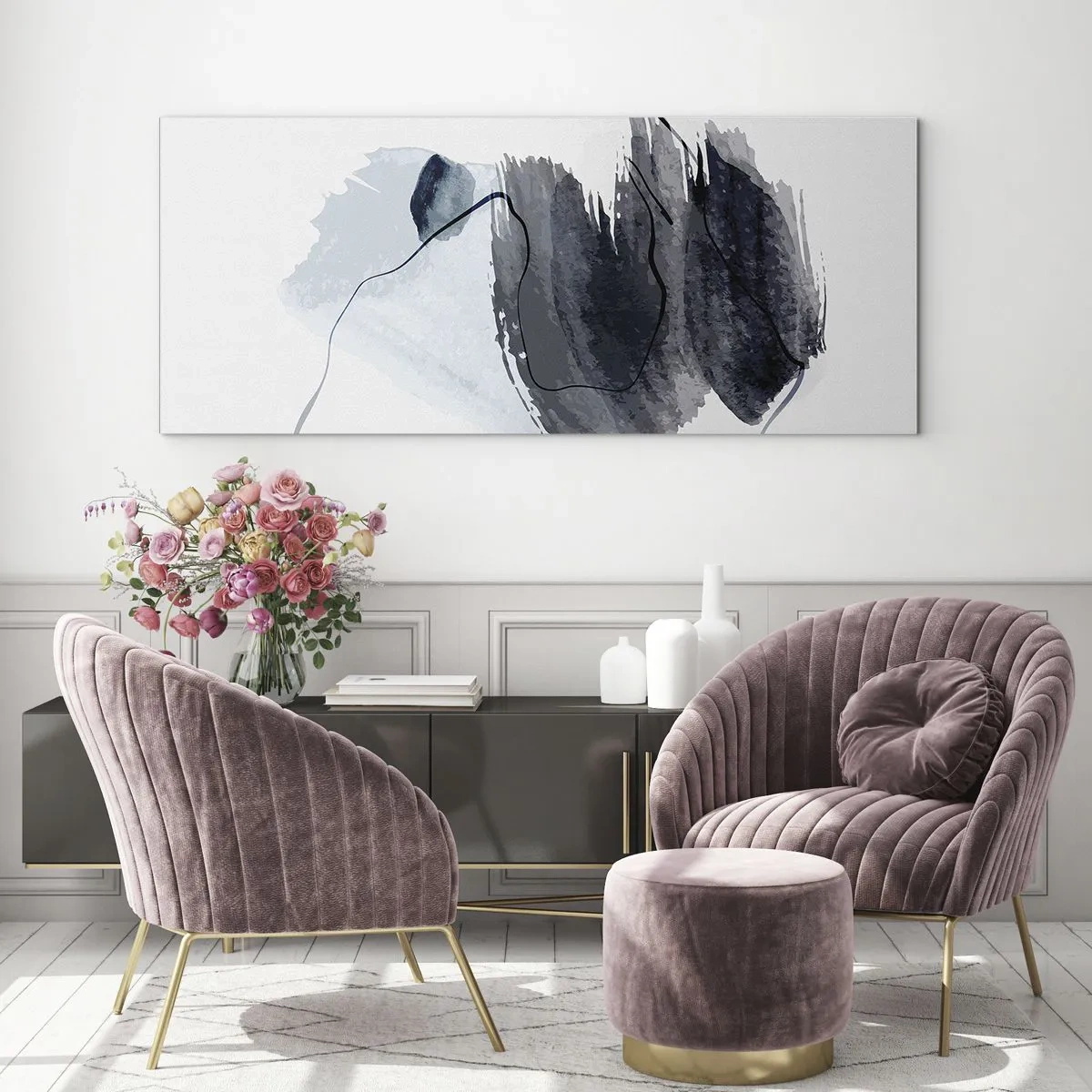 Obraz na skle - Intenzita a pohyb - 100x40 cm