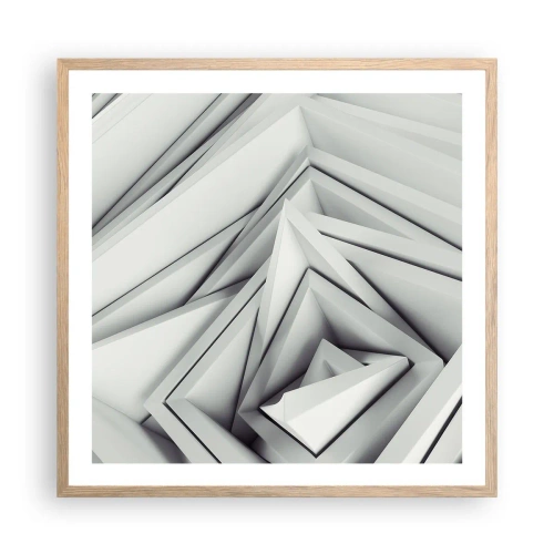 Plakát v rámu světlý dub - Symfonie ostrých úhlů - 60x60 cm