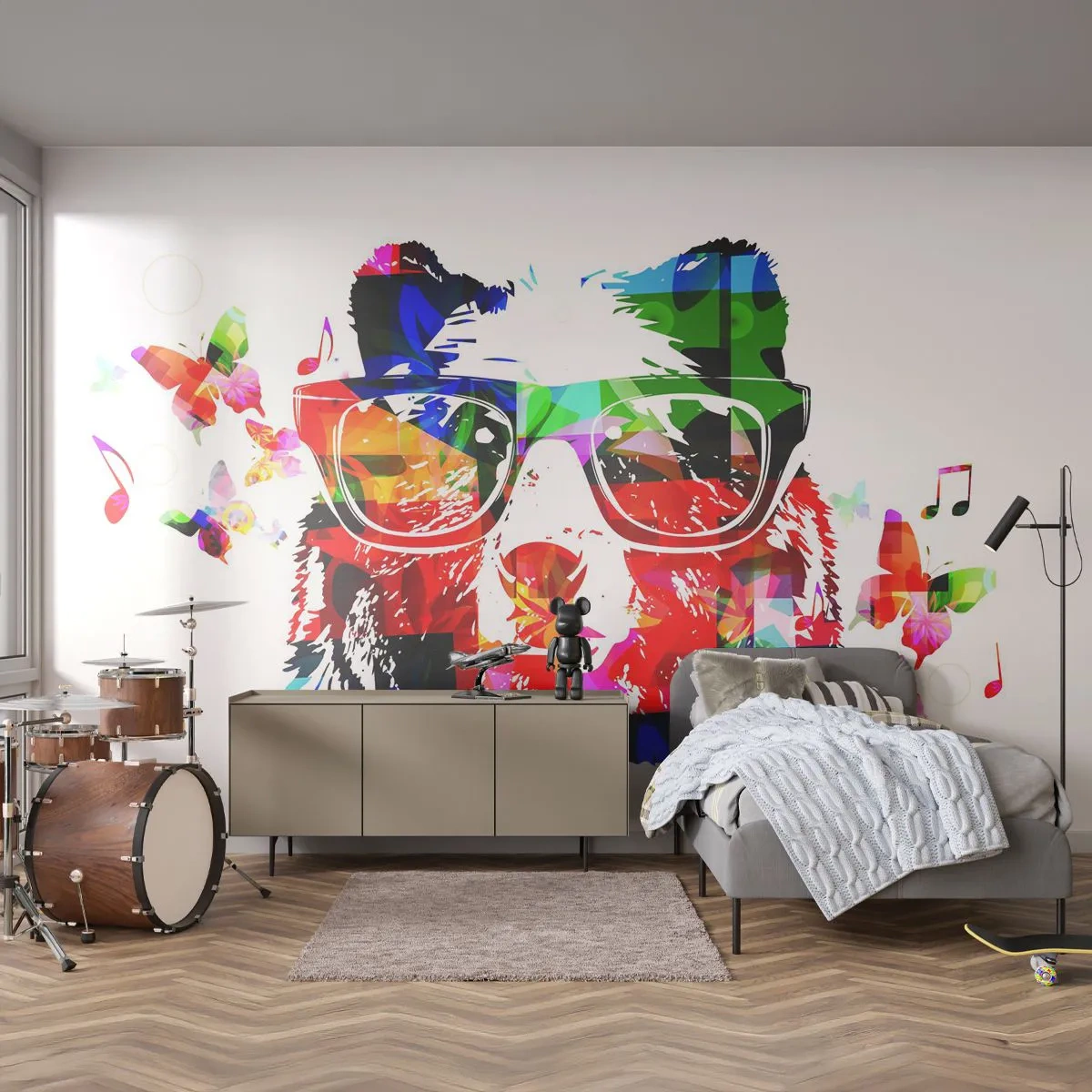 Fototapeta na míru Premium Canvas - Líbí se mi! - Abstrakce, Medvěd, Brýle