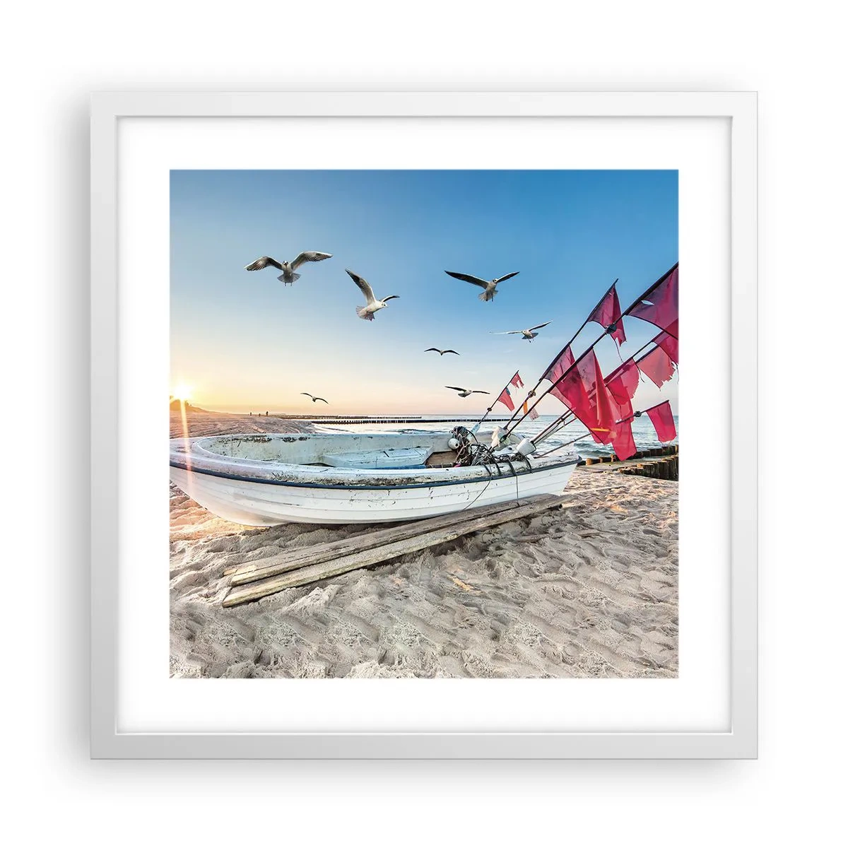 Plakát v bílém rámu - Zasloužená přestávka - 40x40 cm