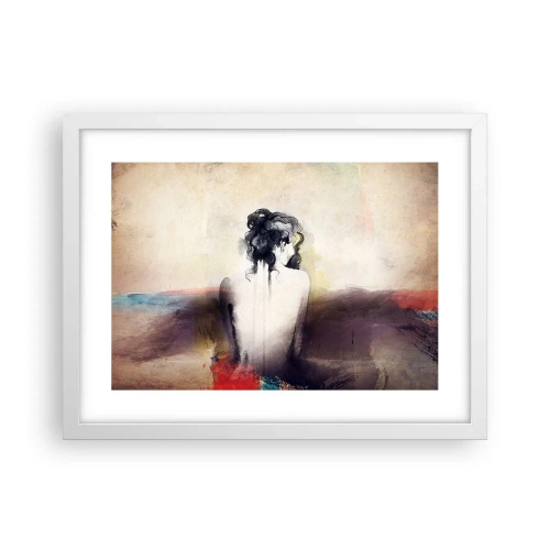 Plakát v bílém rámu - Jemné linie, oválné tvary - 40x30 cm