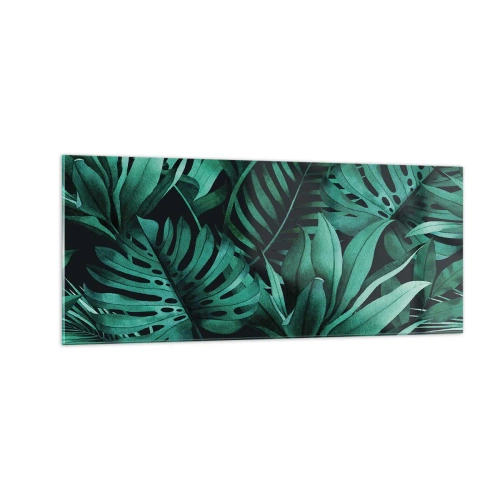 Obraz na skle - Hloubka tropické zeleně - 100x40 cm