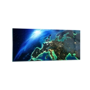 Obraz na skle - Jiskřivá Evropa - 120x50 cm