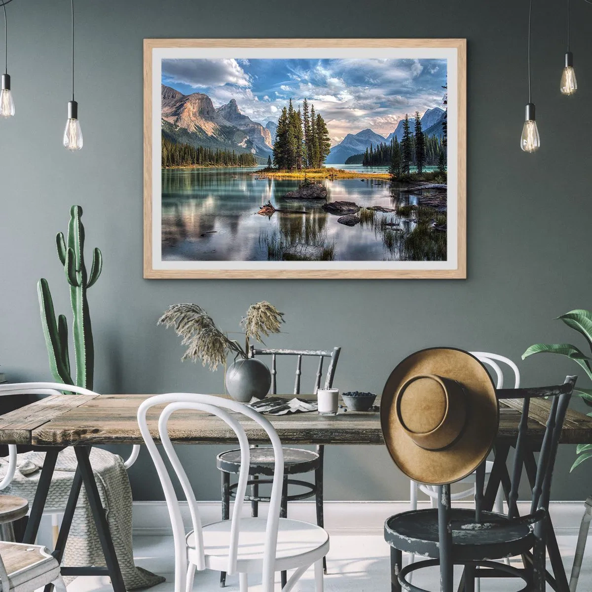 Plakát v rámu světlý dub - U velké a čisté vody… - 100x70 cm