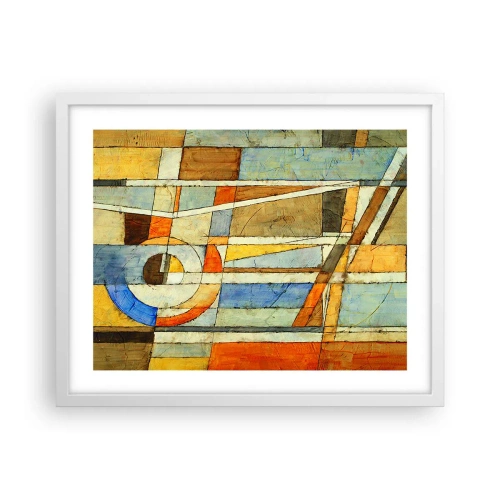 Plakát v bílém rámu - Kubismus na stavbě - 50x40 cm